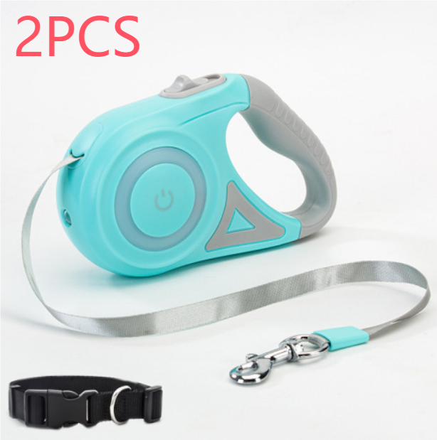 Dog Leash Retractable Leash And Dog Collar Spotlight Automatic Pet Dog Cat Traction Rope For Small M