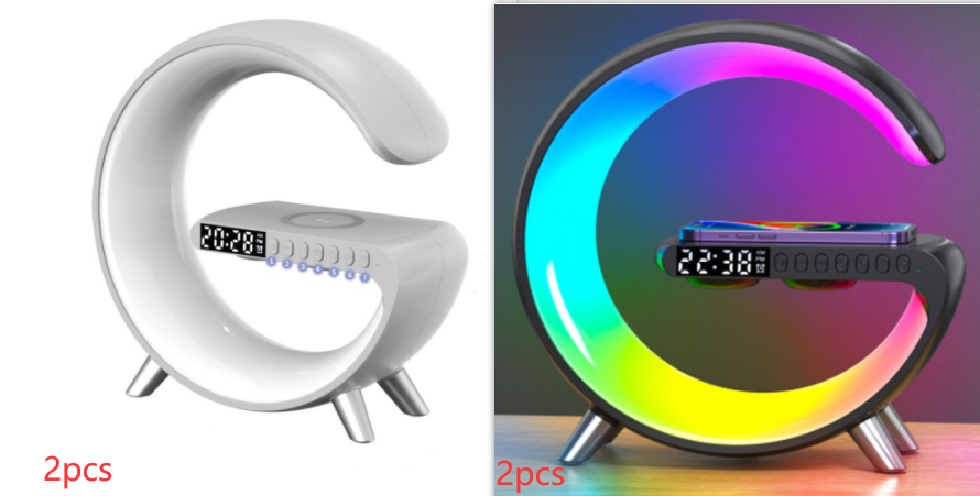 New Intelligent G Shaped LED Lamp Bluetooth Speake Wireless Charger Atmosphere Lamp App Control For 