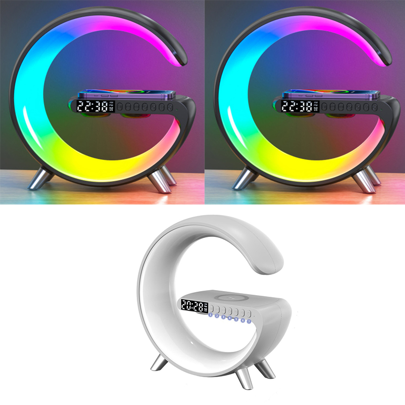 New Intelligent G Shaped LED Lamp Bluetooth Speake Wireless Charger Atmosphere Lamp App Control For 