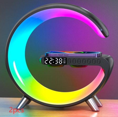 New Intelligent G Shaped LED Lamp Bluetooth Speake Wireless Charger Atmosphere Lamp App Control For 